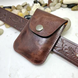 Blongk Mini Waist Pack Portable Belt Bag Universal  Car Key Case Genuine Leather Card Holder Driver's license holster  WD