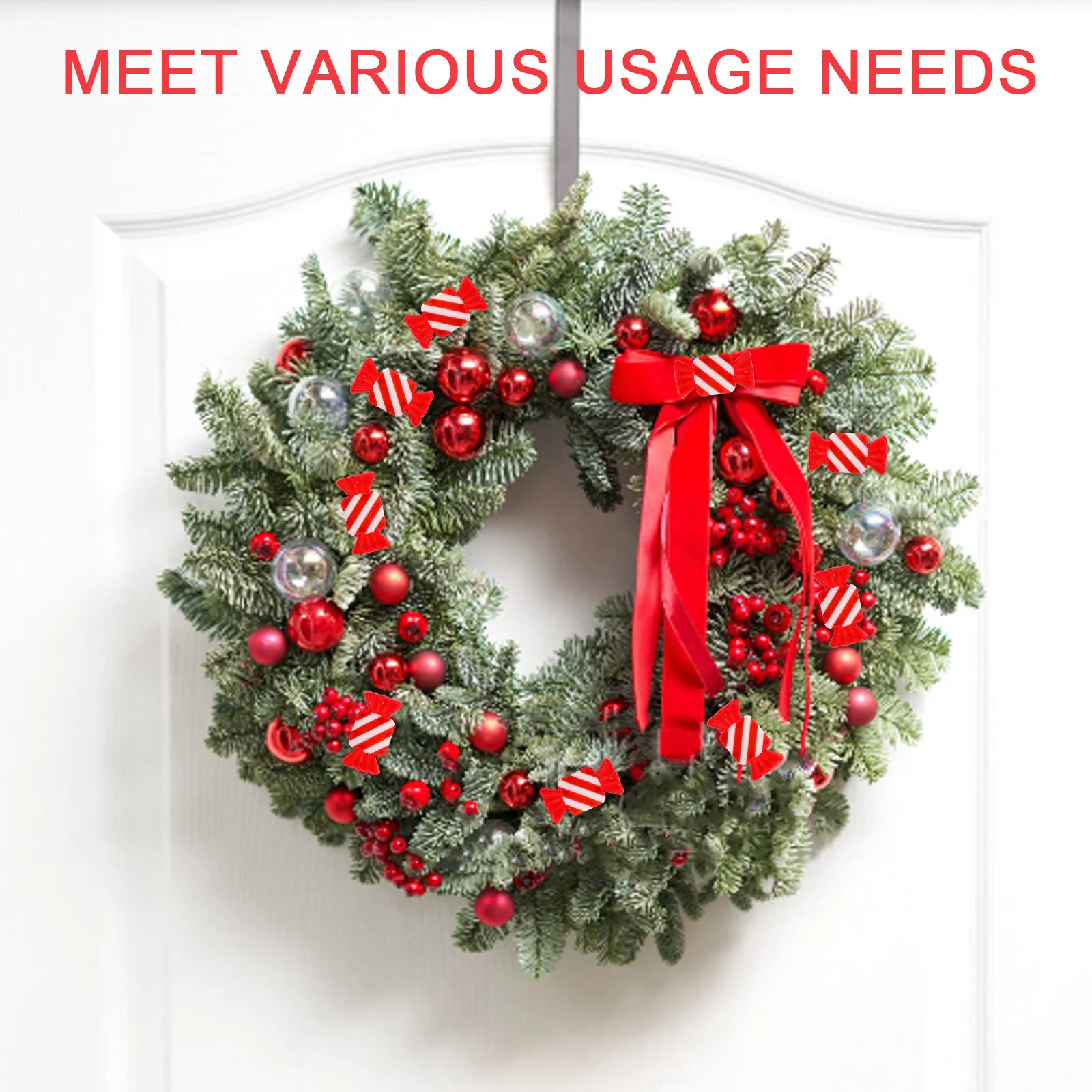 

20Pcs Sweet Hanging Ornament Faux Candy Decor for Christmas Tree Xmas Holiday Party Garden Decoration Pendant Style