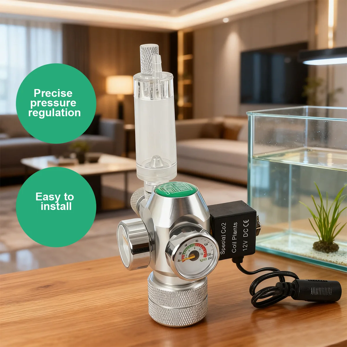 Aquarium CO2-Druckminderer Fischbecken CO2-Regler TR21-4 Adapter für SodaStream Flaschen erforderlich Fischbecken CO2-Druckreduzierventil