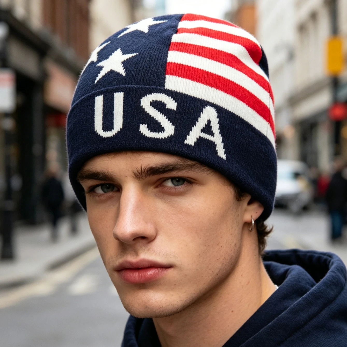 

Knitted Street Cold Hat Jacquard Brimless Hat Dance Beanies Men Women Couple Y2K Hats Ins Fashion Bonnet