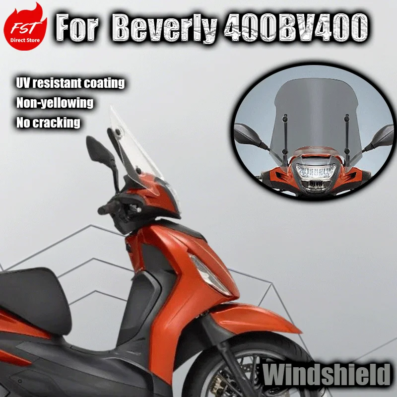 For Piaggio Beverly 400BV400 windshields without guardrails original mold design not easily scratched