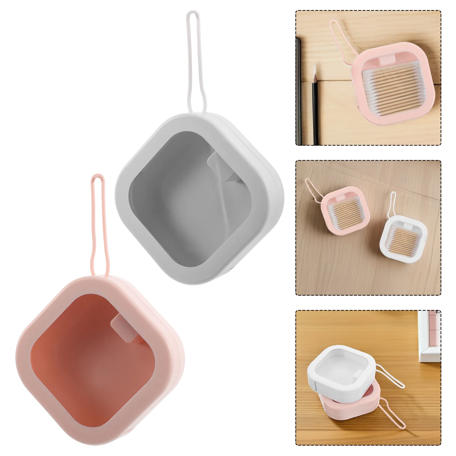 

2Pcs Portable Storage Box Compact Travel Organizer Small Jewelry Hair Accessories Desktop Storage Holder for Office