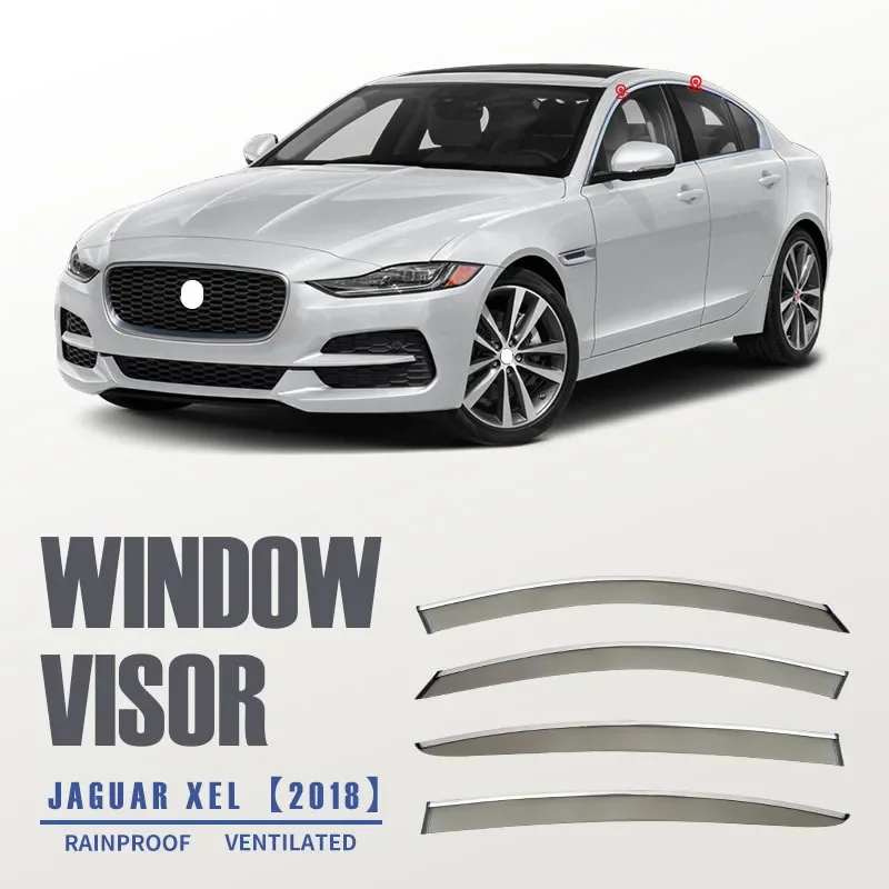 4pCS For JAGUAR XEL 2018+ Car Window Visor Awning Shelters Windshield Side Window Rain Sun Shade Auto Accessories