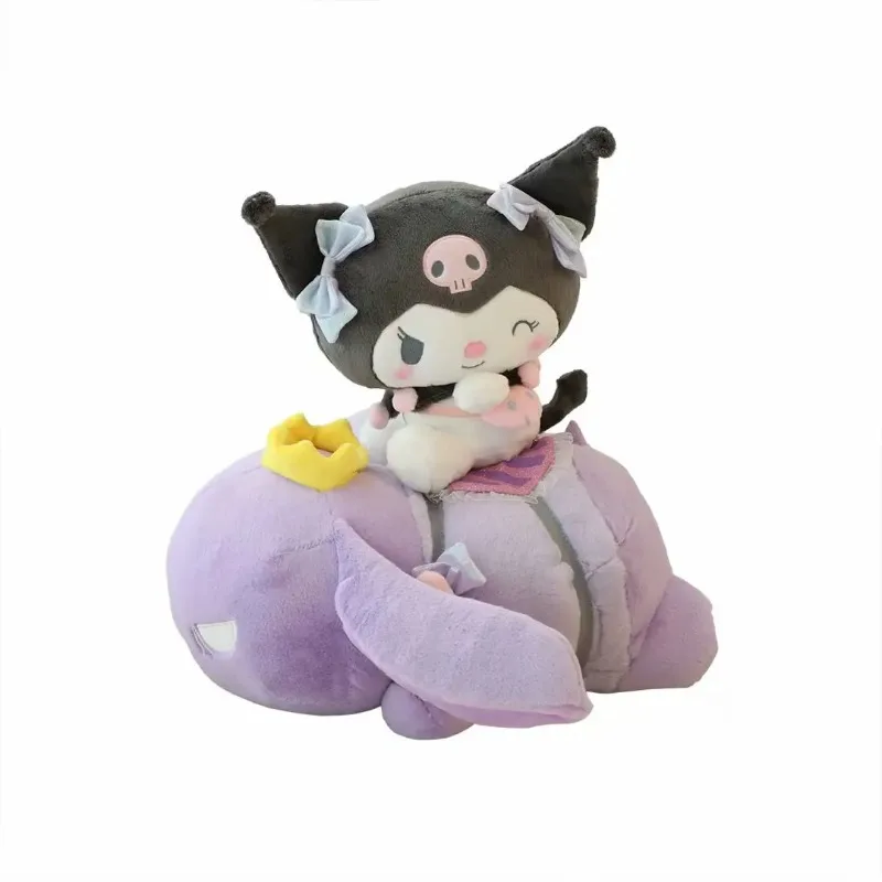 45cm Sanrio Kuromi Baku Plush Toy Lovely Stuffed Cartoon Anime Plushies Cute Sleeping Doll Kids Brithday Xmas Gifts Girl