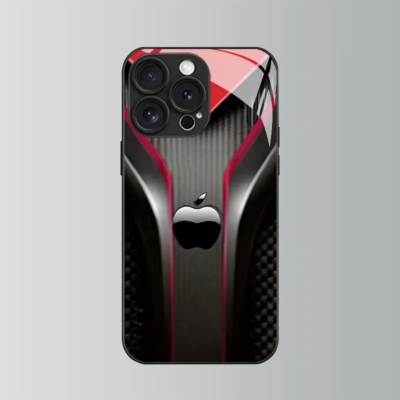 Black carbon fiber tempered phone case suitable for iPhone 17 16 15 14 13 12 11 Pro/Max/Plus anti drop and shockproof back cover - view 6