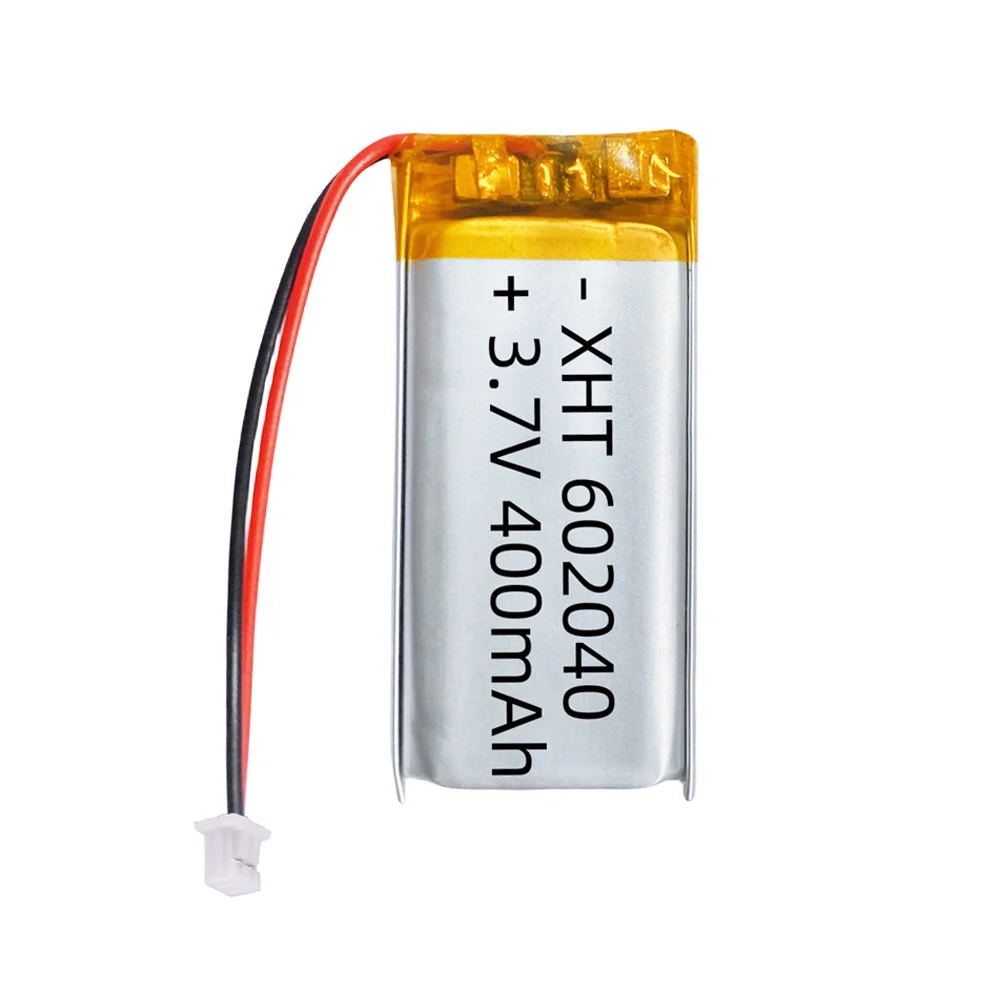 602040 3.7V 400mAh Lithium Polymer Li-ion Rechargeable Battery for GPS MP3 MP4 MP5 Car DVR Tachograph Headphone Cell