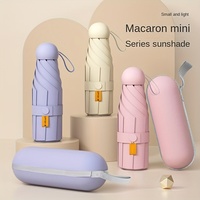 Compact Travel Mini Umbrella Uv Protection Capsule Umbrella 5 Fold Ultra Lightweight Sunshade Umbrellas Protable Manual