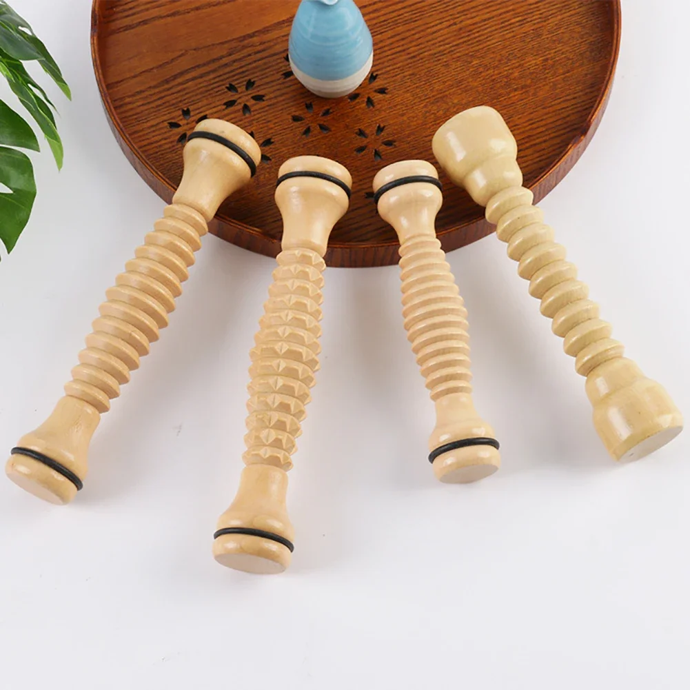 1Pc Pain Stress Relief Shiatsu Roller Feet Care Massager Wooden Foot Massager Roller Heath Therapy Acupressure Relax Massage