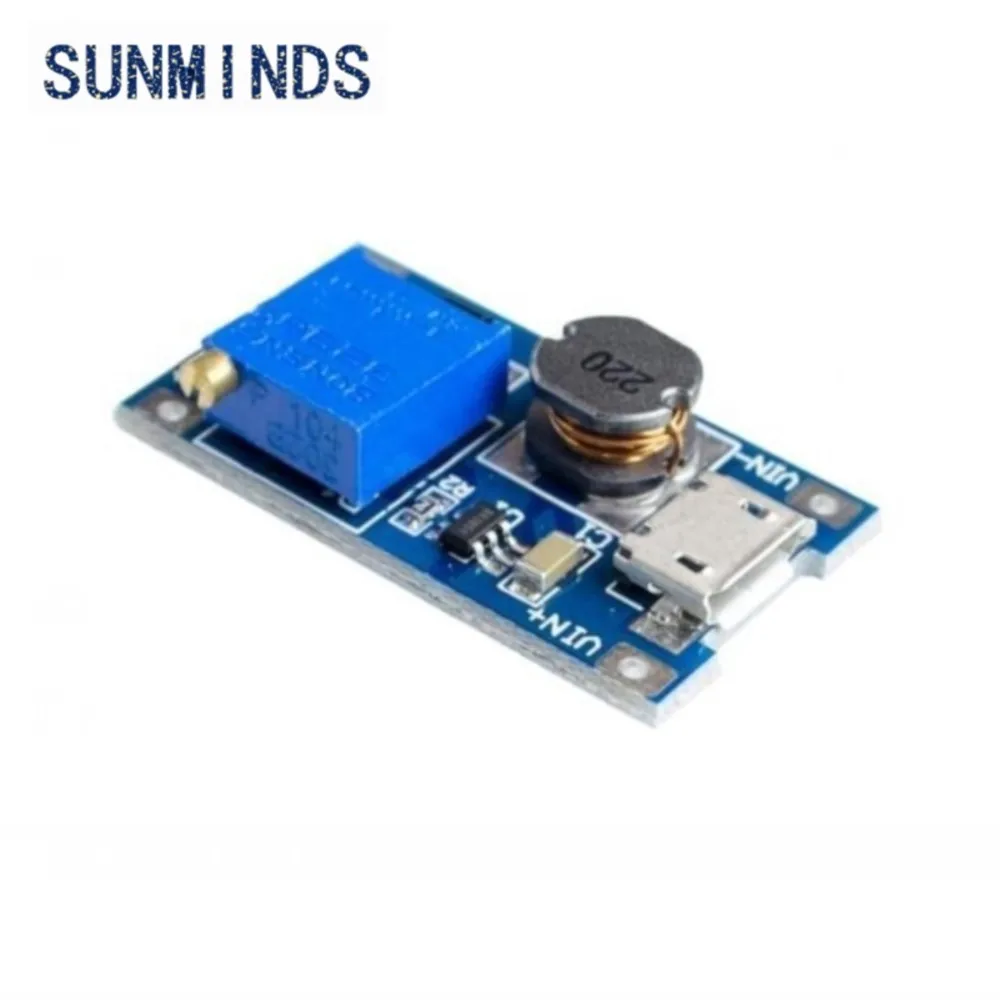 MT3608 DC-DC Adjustable Boost Module 2A Boost Plate Step Up Module with MICRO USB 2V-24V to 5V 9V 12V 28V