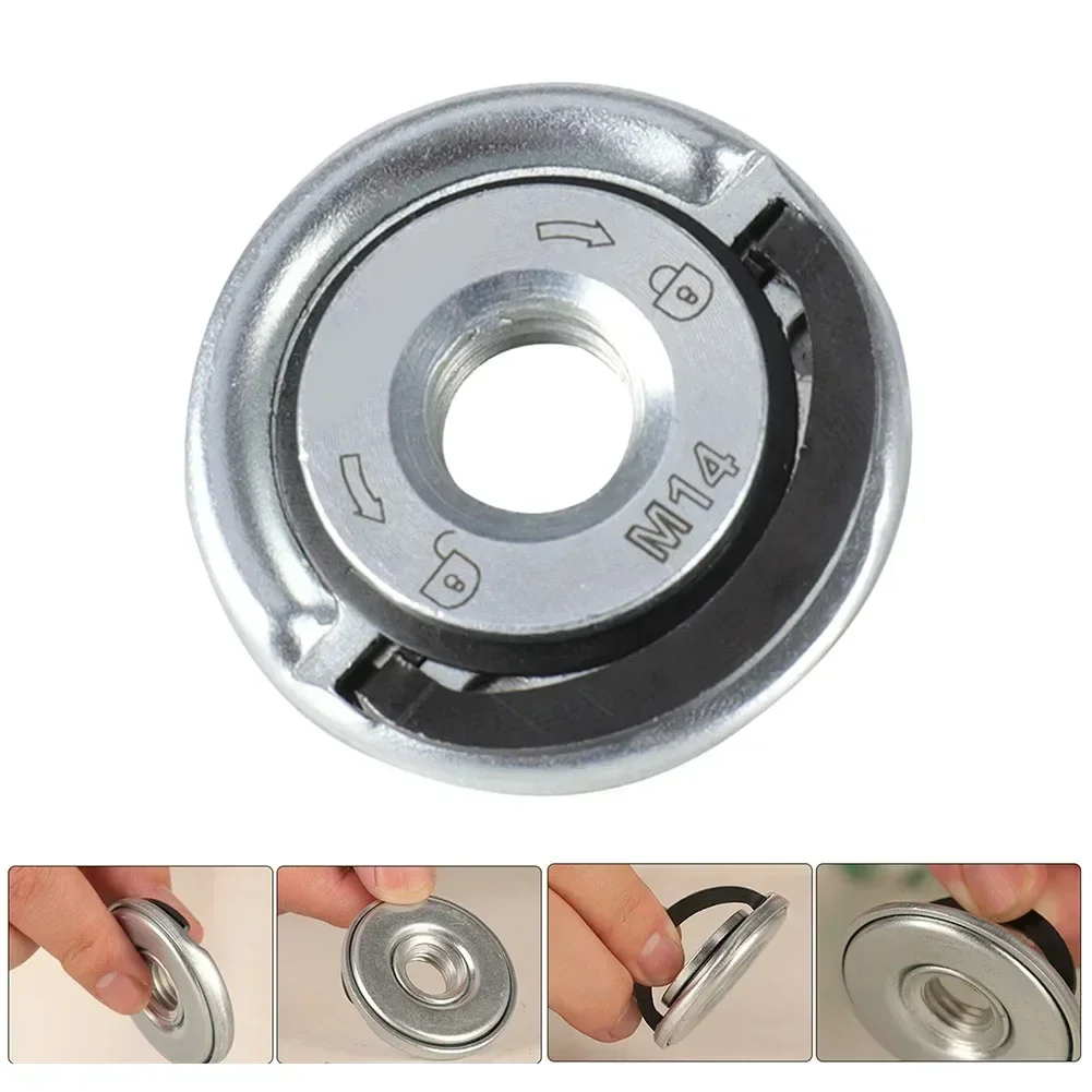 Self-Locking Pressing Plate Grinder Quick Release Flange Nut Power Chuck Tools Universal M14 Thread Angle Grinder