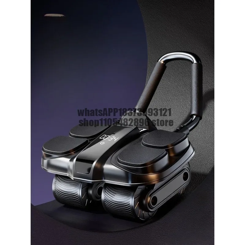 Four-wheel abdominal wheel automatic rebound abdominal muscle wheel men and women fat burning curl belly thin belly