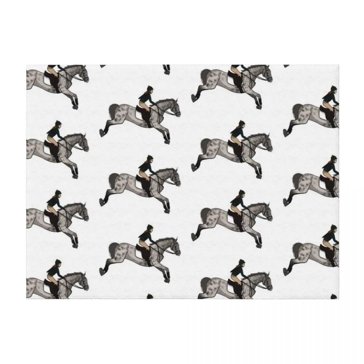 

Gray horse and rider jumping Throw Blanket Beautifuls Bed Fashionable Softest valentine gift ideas Blankets