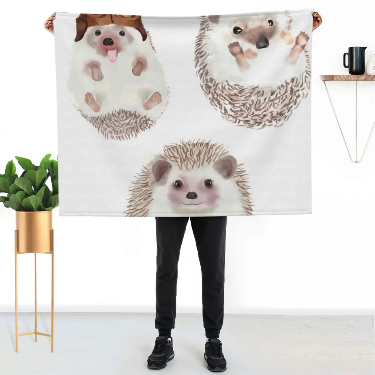 HedgeHogs Throw Blanket Personalized Gift bed plaid Furrys Extra Large Throw Soft Plaid Flannel Fabric Blankets