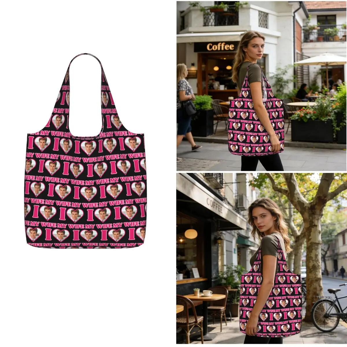 I Love James Wilson House MD Shopping Tote Bag Canvas Large Capacity Shoulder Bags Shopper Grocery Handbag for Women