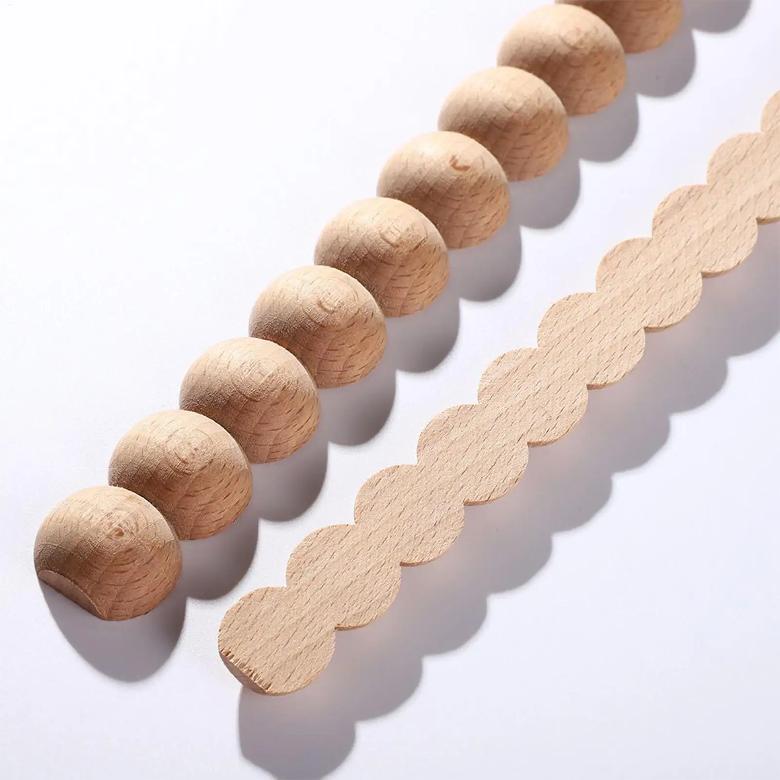 10pcs Half Round Wooden Beaded Molding Sticks Multifunctional Craft Wood Strips Decoration DIY Cabinet Furniture Accessories