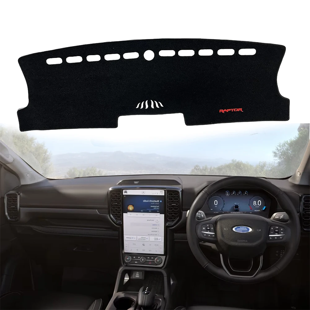 Car Dashboard Mat for Ford Ranger Raptor 2023 2024 2025 Dash Mat Dashmat Sunshade Protective Carpet