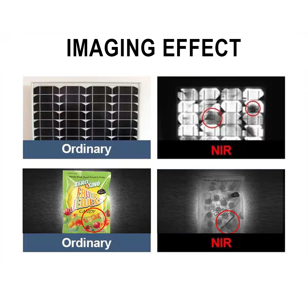 Cámara Nir infrarroja espectral GigE Vision 300-1100nm de buena calidad 1,3 MP-25MP para detección de semiconductores