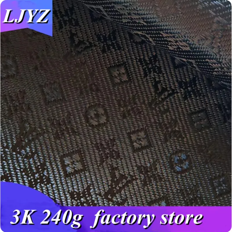 

LJYZ ткань из настоящего углеродного волокна 3K 240 г жаккардовая ткань с геометрическим узором, ширина 1 м, непрерывно свернутая, без складывания