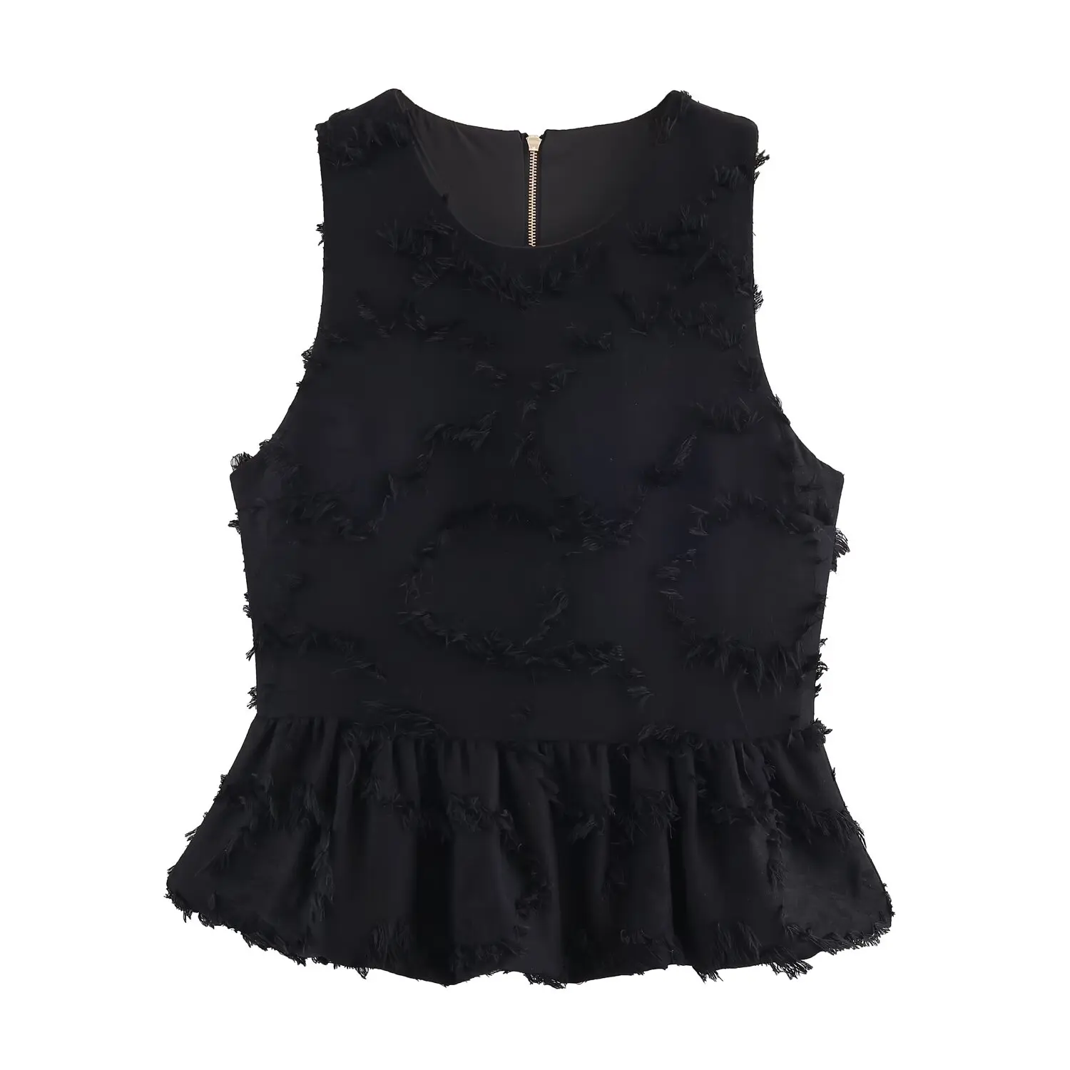 

Новая женская юбка с бахромой и подолом, модный топ без рукавов с круглым вырезом в европейском стиле и бахромой на талии