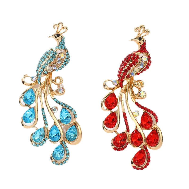 Fashion Rhinestone Peacock Brooches For Women Clothing Coat Jewelry Party Accessries Gifts image 5