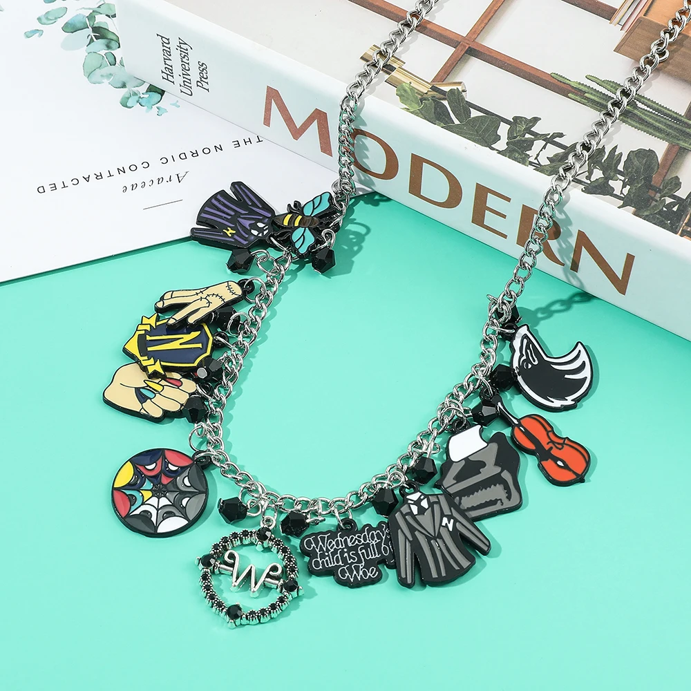 TV Periphery Colorful Necklace Fashion Personality Pendant Jewelry Accessory for Friends Holiday Gifts
