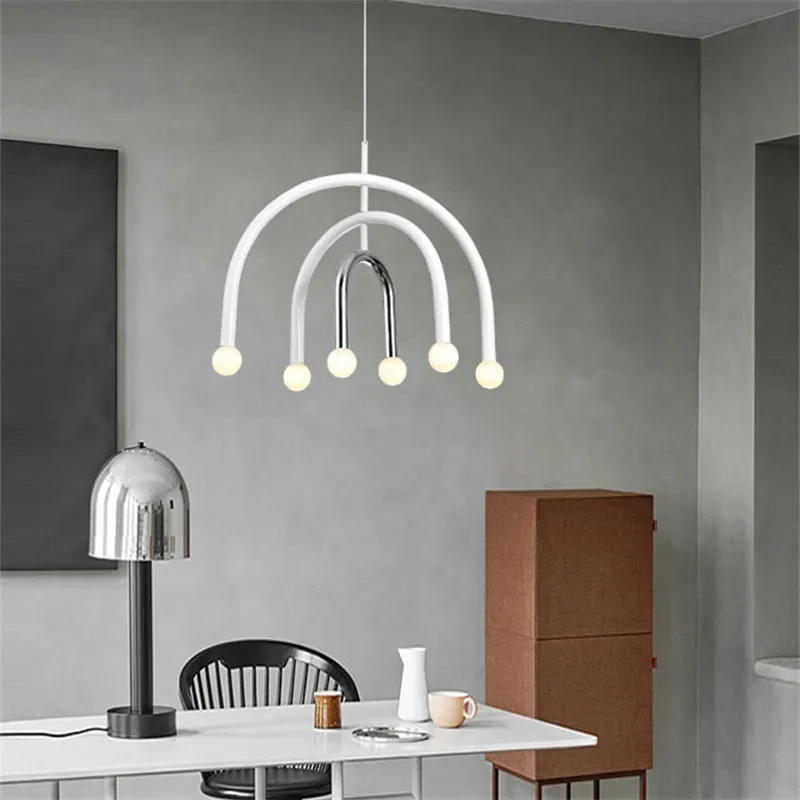 Italy Rainbow Chandelier E14 Adjustable Colourful Arch Light Creative Dining Room Living Room Bedroom Kitchen Coffee Table Lamp