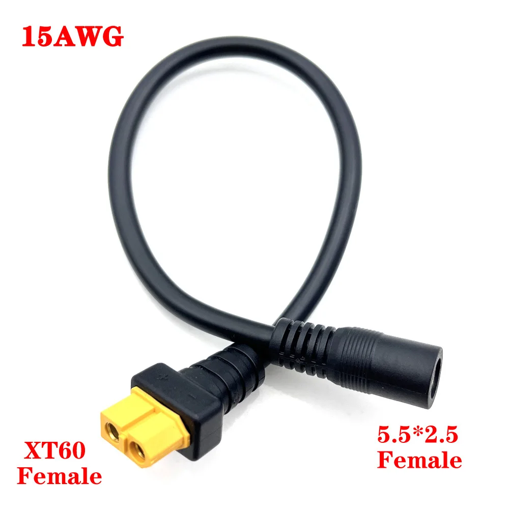 1pcs Goggles charge connector Battery Charging Cable AdapterXT60Female to DC5.5 2.1 2.5mm for Fatshark Skyzone03FPV Accessories