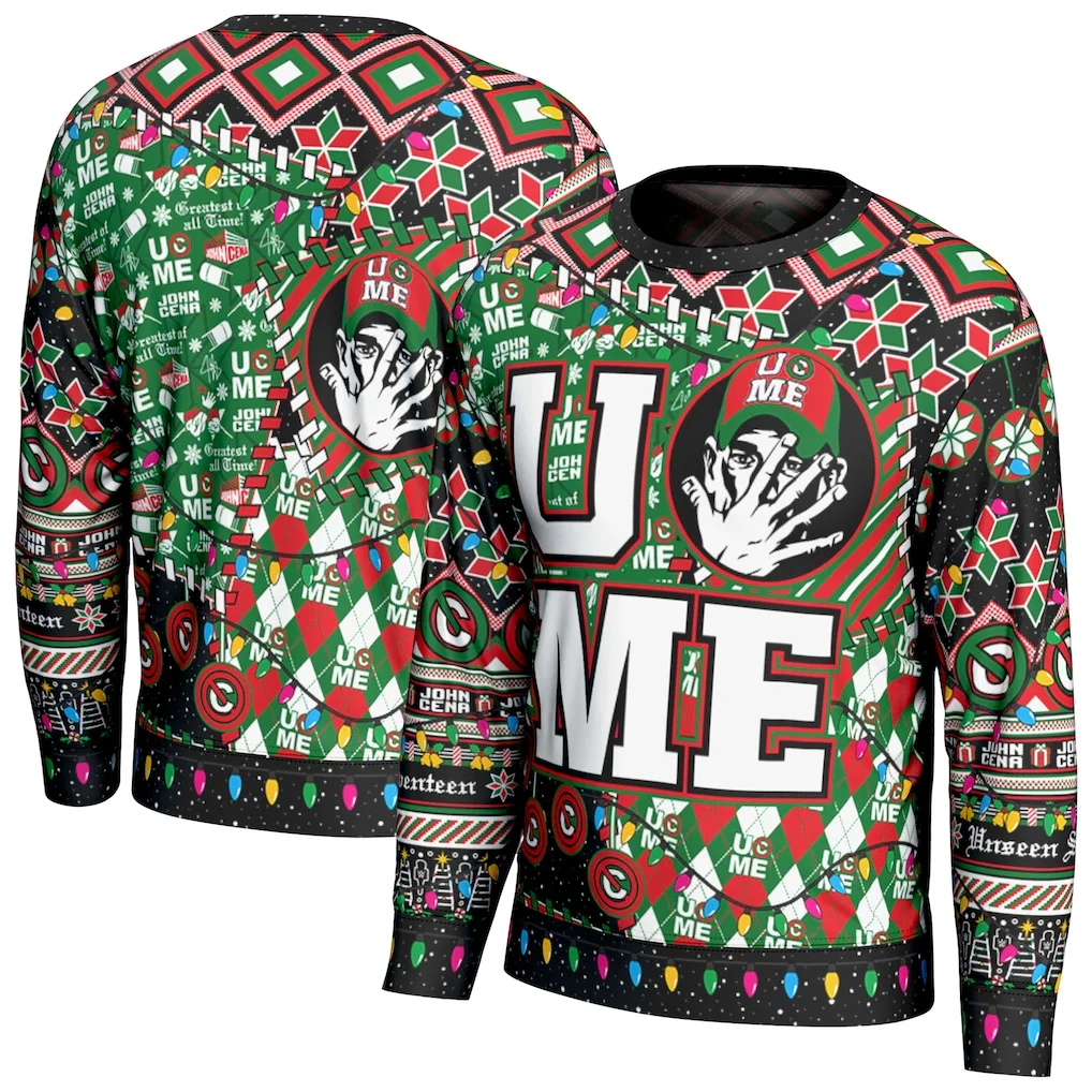

Unisex ProSphere Black John Cena Ugly Christmas Sweater Funny Holiday Party Pullover Plus Size Sweater for Xmas Gift 2026