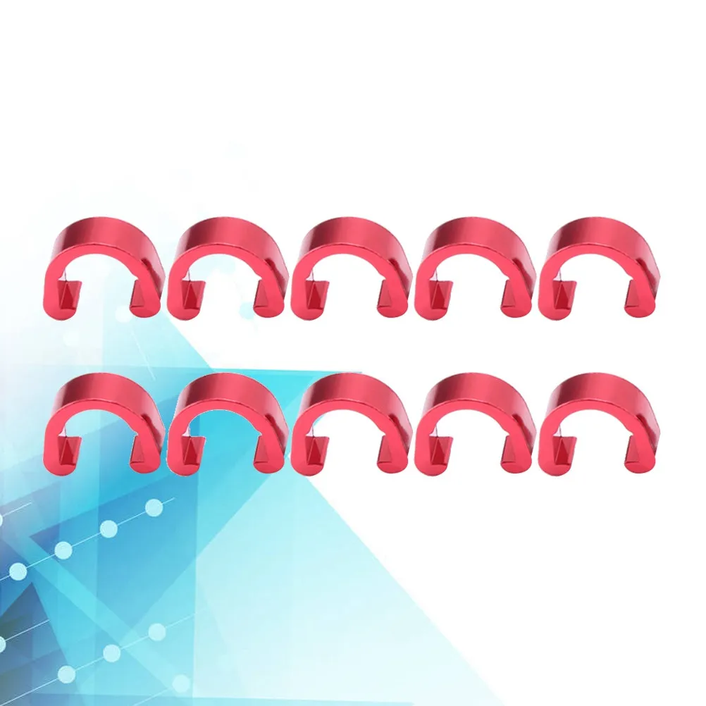 

10Pcs Cable Pipe Clips Aluminum Alloy C Clip Buckle for Road Mountain Bike Line Fixation Bike Brake Line Holder Red
