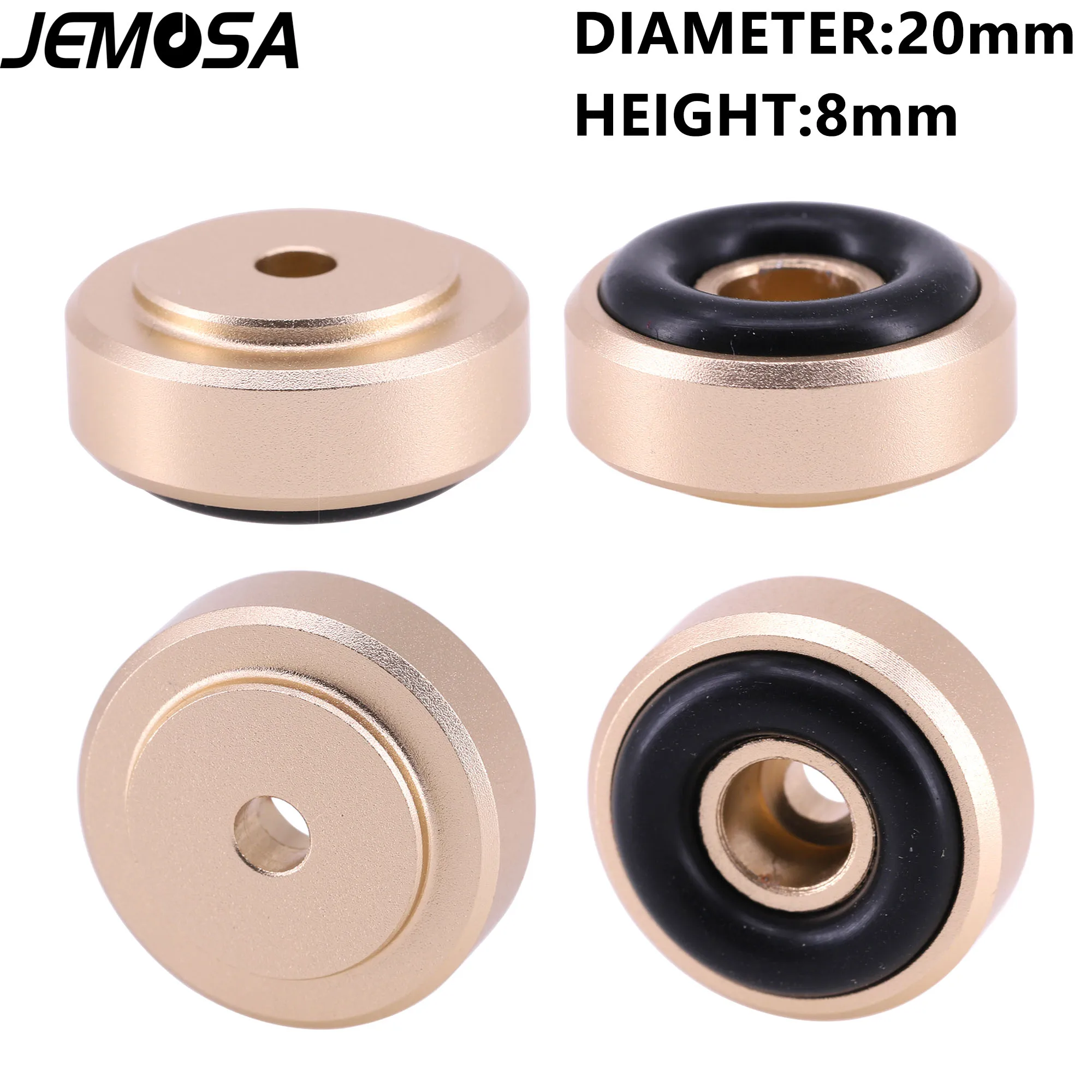 Pies de goma de amplificador HIFI, almohadillas de aislamiento de altavoz de Audio, aluminio, 20x8mm, 4 unidades
