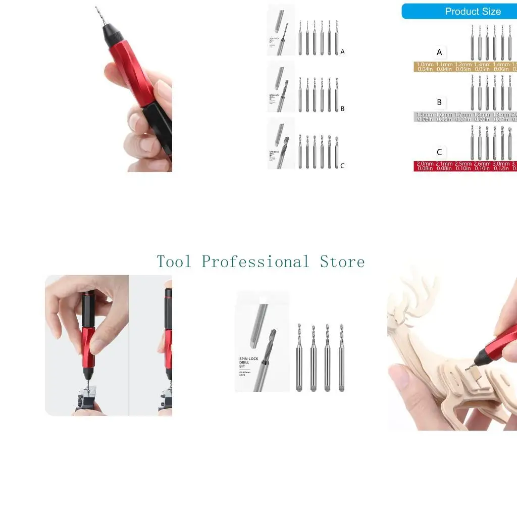 57QF 6 Piece Oval Slot Design Anti Slip Drill Bit 1.0-3.1mm for Model Building Tool