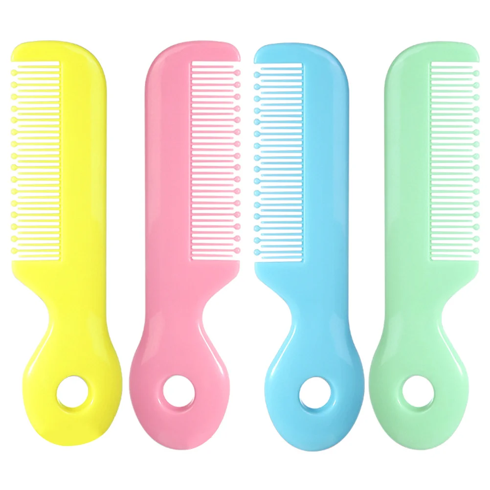 4Pcs Baby Comb Set Round Teeth Safety Toddler Infant Detangling Hair Groomer Cleaning Tool Baby Comb Infant Hair Brush