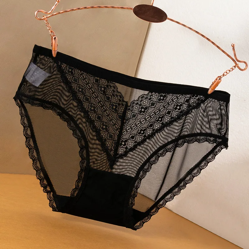 Sexy Lace Panties Women Underwear Female G-String Lingerie Breathable Transparent Hollow Out Briefs Low Waist Underpants