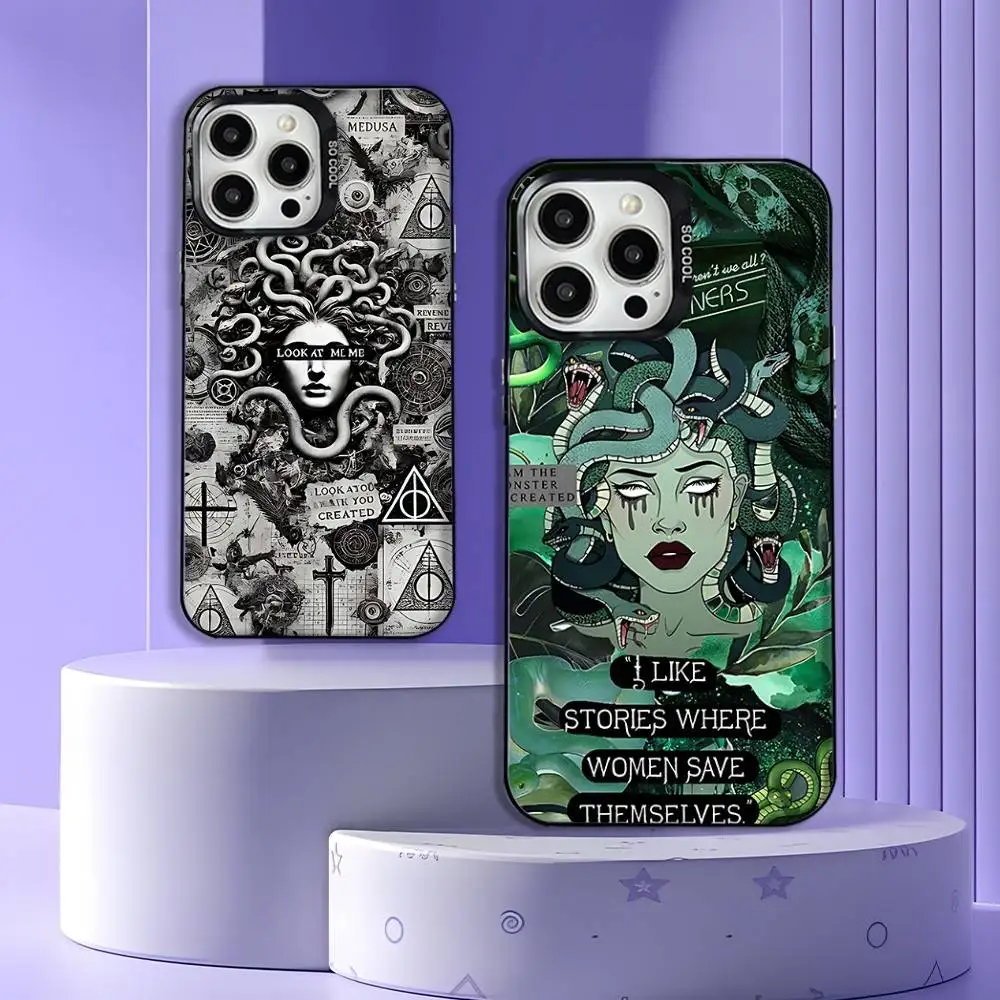 

Medusa Greek Mythology SNAKE hair Phone Case For iPhone 17,16,15,14,13,12,11,Pro,Max,Plus,E,Air,Mini Black Tpu Cover