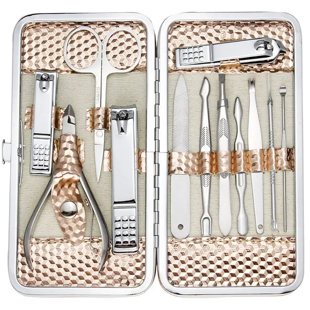 

Professional Manicure Grooming Set with Travel Case in Rose Gold for Nail Care