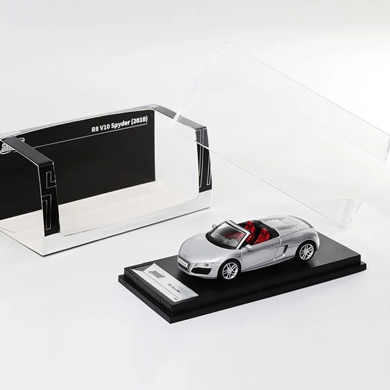 Shadow escala 1:64 r8 v10 spyder conversível carro esportivo simulação liga modelo de carro exibição estática brinquedo colecionável presente lembrança