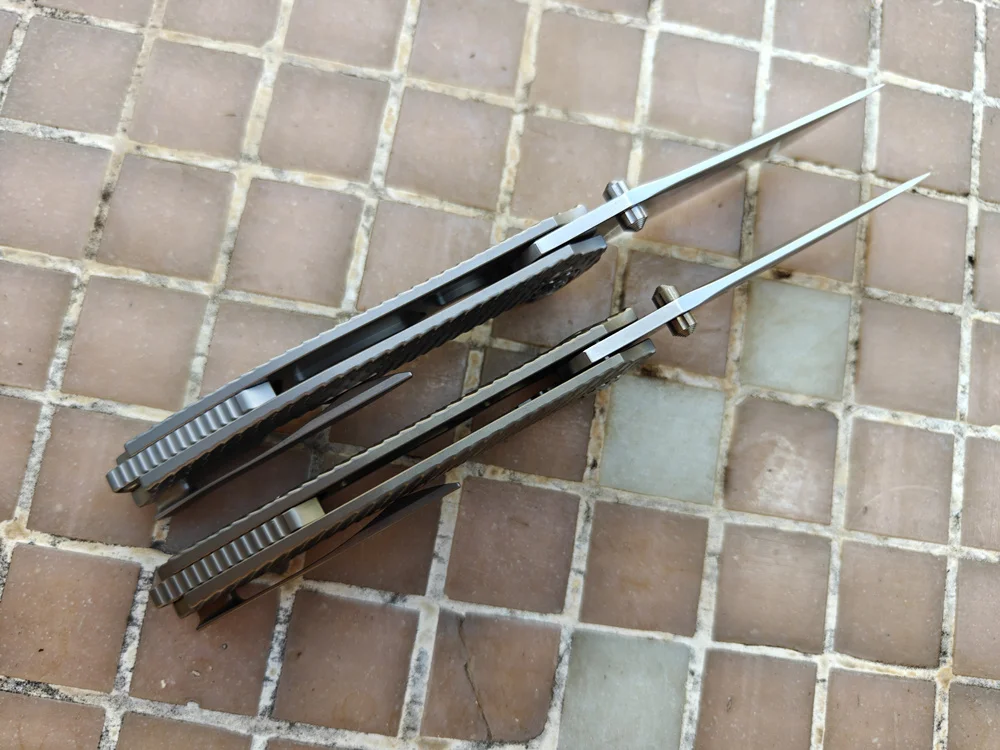 JUFULE Nuovo DUK Dragon Scale Manico in titanio sagomato Cuscinetto in ceramica Tasca Strumento EDC Caccia da campeggio 154CM Coltello pieghevole per esterni