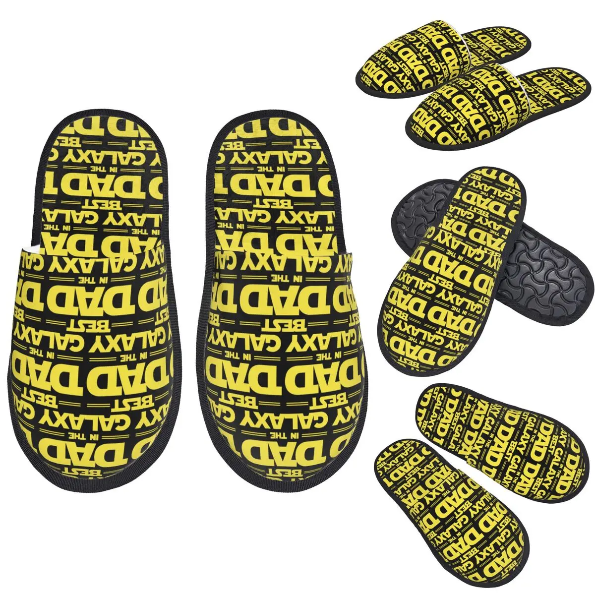 

Custom Best Dad In The Galaxy Slippers Memory Foam Warm Soft Women House Slipper Indoor Fluffy Shoes