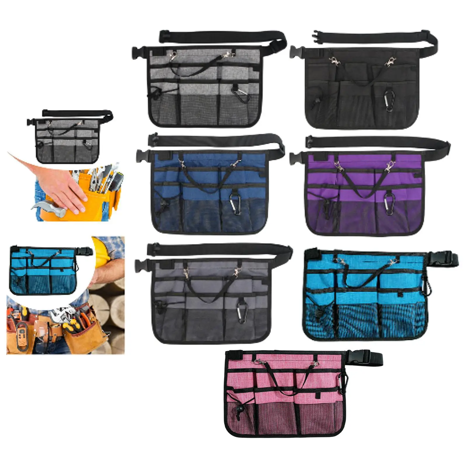 Multi Compartment Nursing Bag Pocket Belt Organizer Cleaning Apron Nursing Bag for Florists Woodwork DIY Work Gardening Waitress