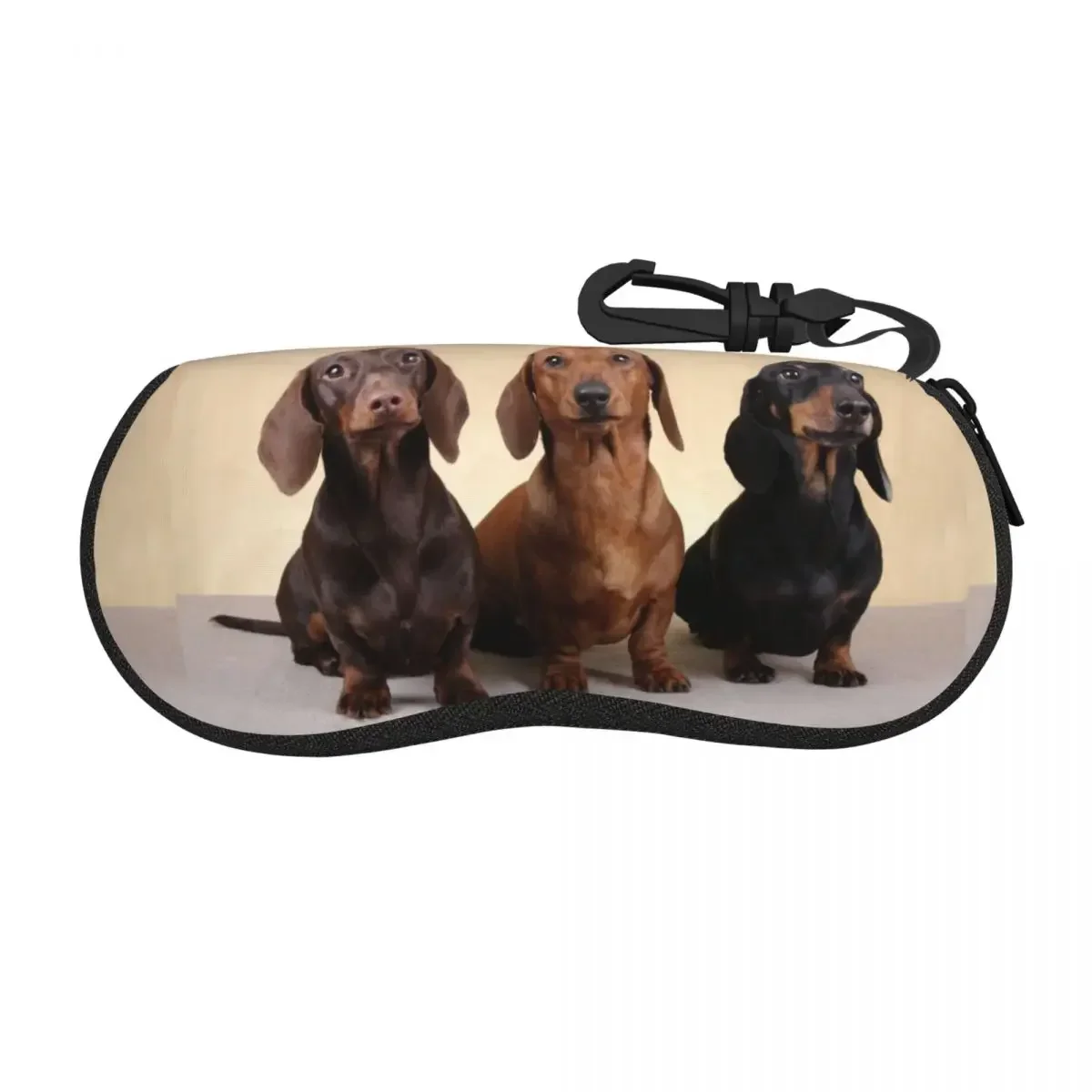 Custom Dachshund Shell Eyeglasses Protector Cases Women Men Sunglass Case Badger Sausage the Wiener Dog Glasses Pouch