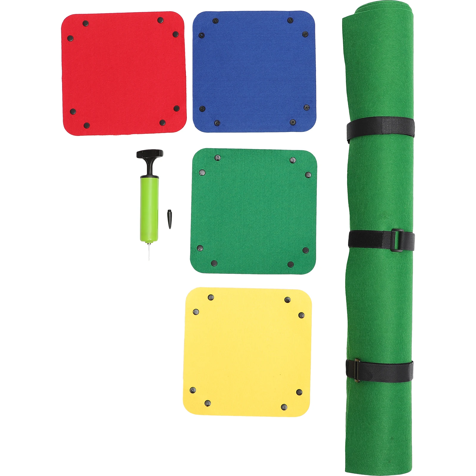 

1 set 1 Set Inflatable Puzzle Storage Mat Jigsaw Roll Felt Blanket With Fixing Bands Green Color Random Inflator