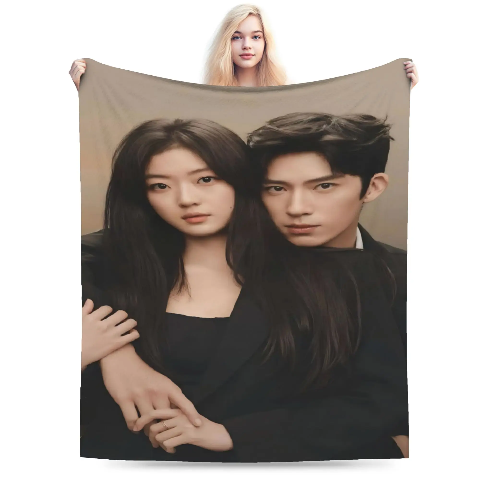 The Early Spring jing boran Merch Blanket Lightweight Thin Flannel  Throw Blanket Comfortable Bedspread