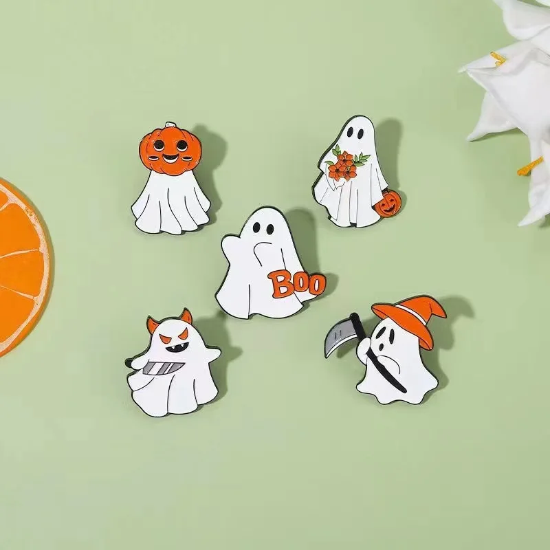 Halloween Boo Enamel Pins Custom Funny Pumpkin Brooch Death Badges Lapel Backpack Cartoon Cute Jewelry Gift for Friend Wholesale