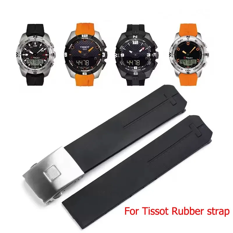 Silicone Rubber strap For Tissot 1853 Tengzhi T-Touch original T013 rubber watch band T047T081T33 silicone watch band 20mm 21mm