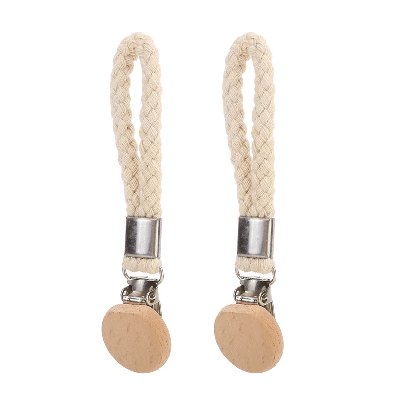 2pcs Towel Hanging Clips Clamps Braided Multipurpose Cotton Loop Metal Hook Kitchen Bathroom Storage Clips Socks Clothes Hanger