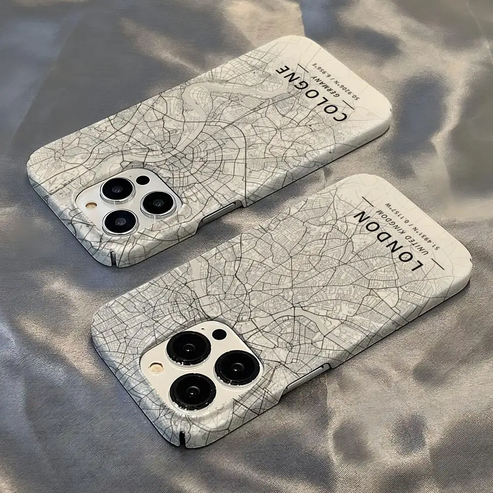 

Paris Country Sketch City Map Phone Case Hot For IPhone 16 15 14 13 12 11 Plus Pro Max Mini Glossy HD Hard Film Shell Cover