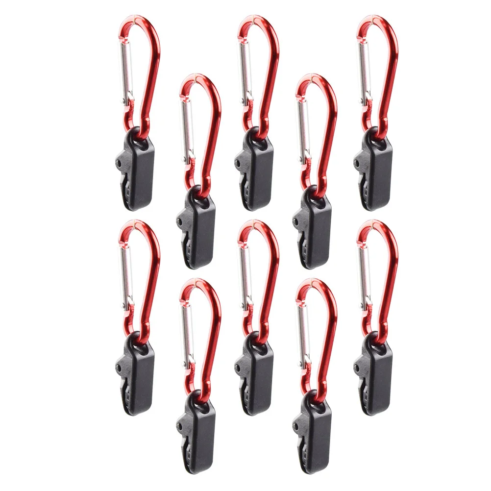 10 Pcs Outdoor Clamp Tarp Clips with Buckles for Tents Bbq Accessories Thumb Camping Awning Plastic Wind Rope Awnings Alligator