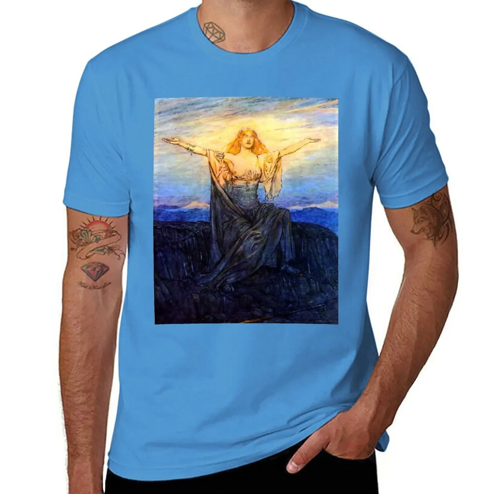 New Greeting the Sun - Siegfried and the Twilight of the Gods - Arthur Rackham T-Shirt animal prinfor boys tshirts for men