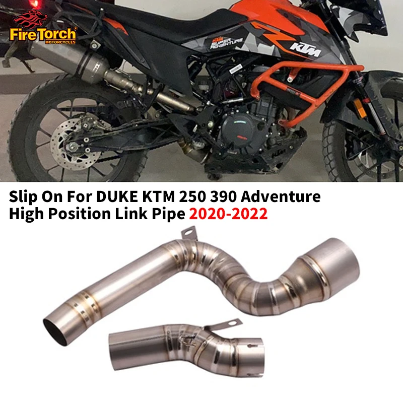 

Motorcycle Exhaust Escape Systems Titanium Alloy High Position Link Pipe Slip On For DUKE KTM 250 390 Adventure 2020 2021 2022