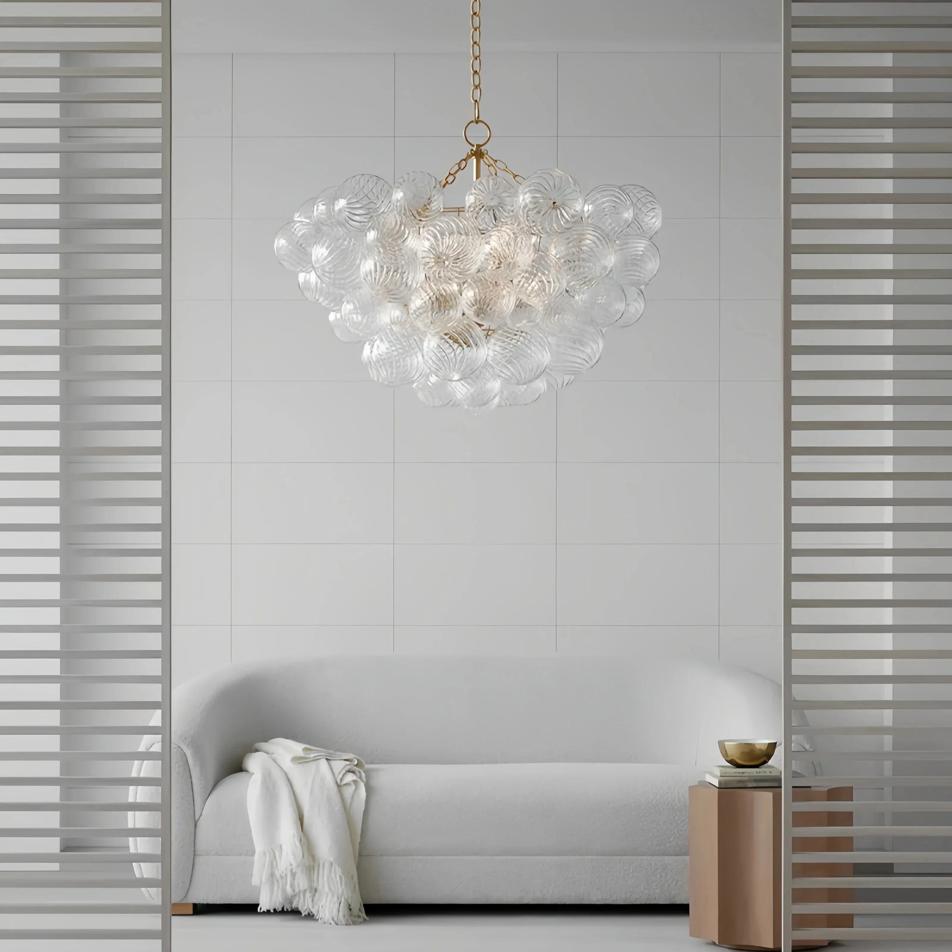 Nordic Glass Bubble Pendant Light Large Entrance Hall Circular Spherical Pendant Light Led Restaurant Pendant Light Wall Light